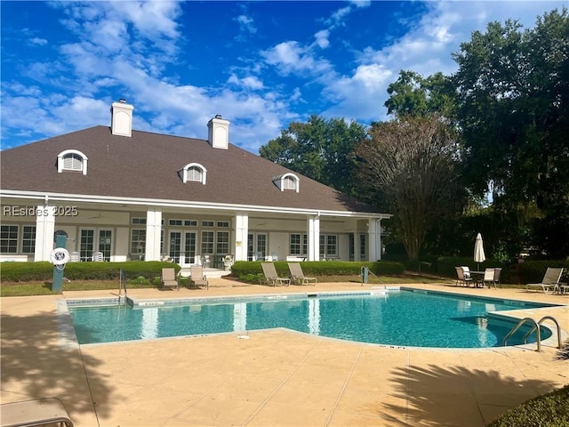 view of pool with a patio area