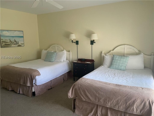 bedroom with carpet and ceiling fan