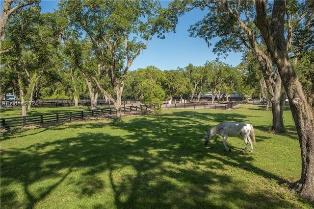 surrounding community with a lawn and a rural view