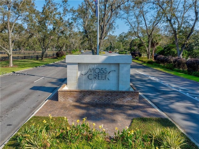 view of community sign