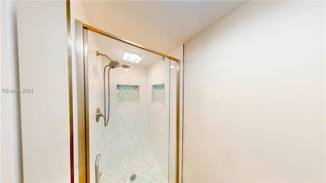 bathroom featuring walk in shower