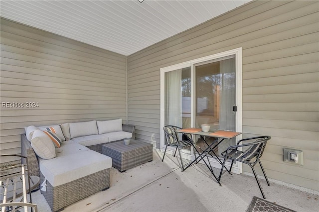 view of patio with an outdoor living space