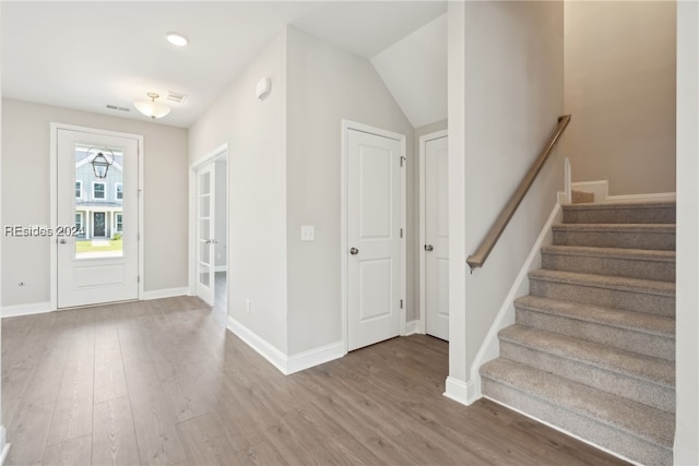 entrance foyer featuring hardwood / wood-style flooring