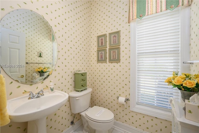 bathroom featuring toilet and sink