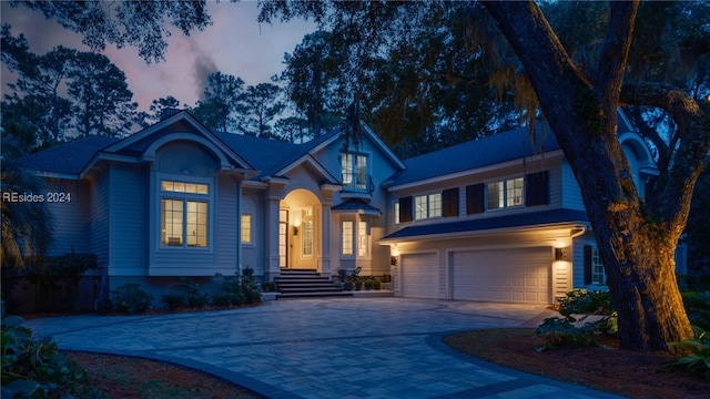 view of front of home featuring a garage