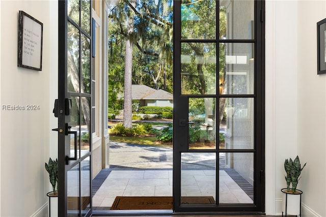 doorway with french doors