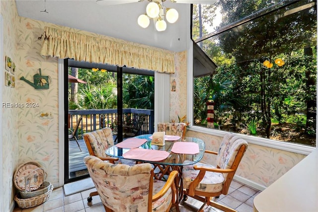 view of tiled dining room