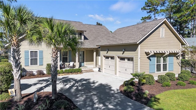 view of front of house with a garage