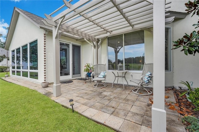 view of patio with a pergola