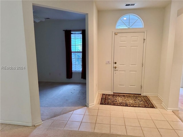 view of tiled foyer