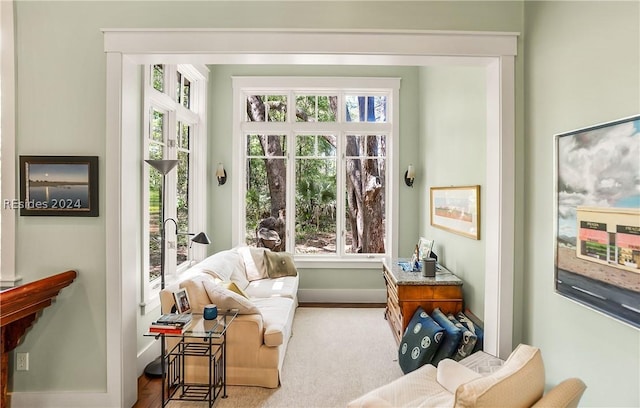 sitting room featuring a healthy amount of sunlight