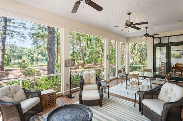 view of sunroom