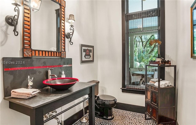 bathroom with vanity and toilet