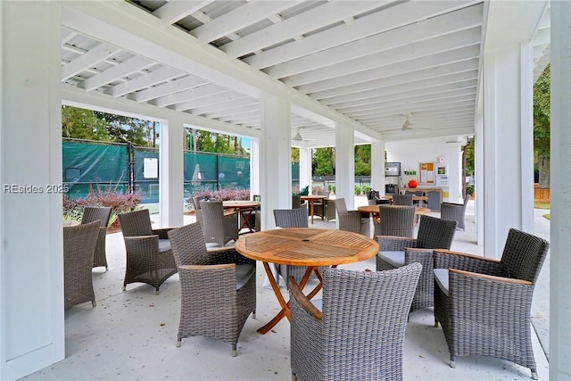 view of patio with ceiling fan