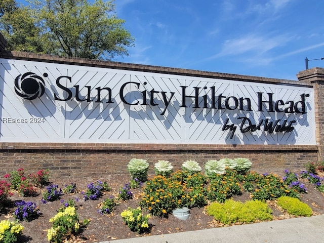 view of community sign