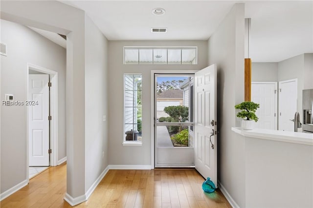 entryway featuring light hardwood / wood-style flooring