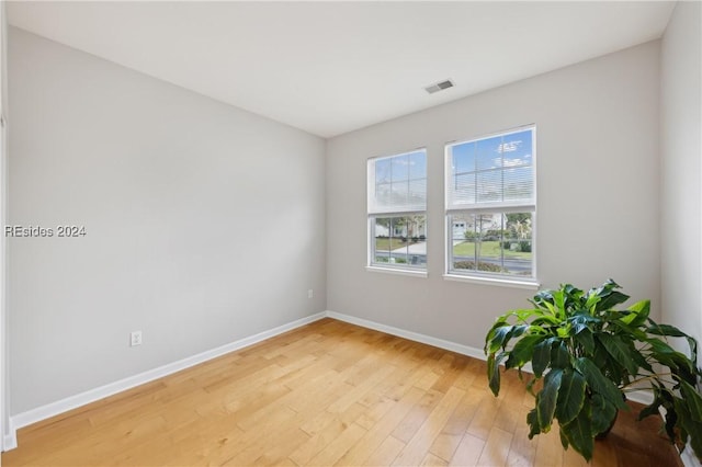 empty room featuring light wood-type flooring