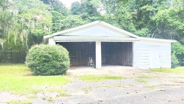 view of garage