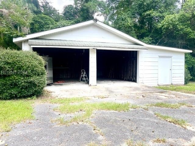 view of garage