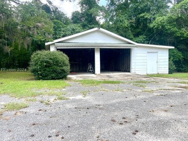 view of garage