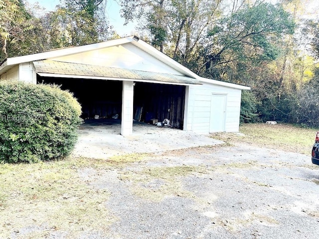 view of garage