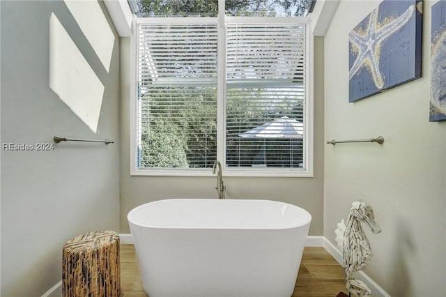 bathroom featuring a washtub