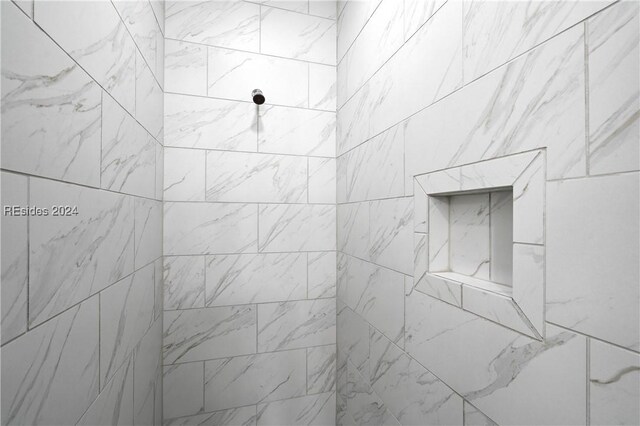 interior details with tiled shower