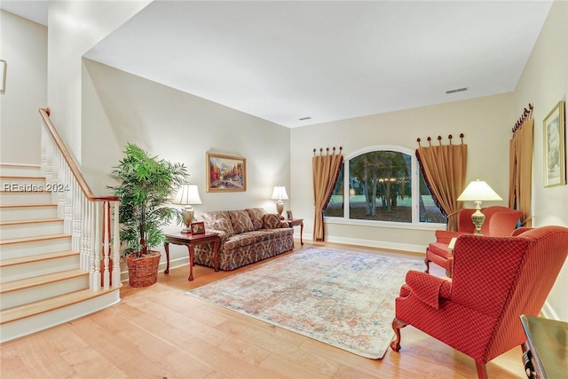 living room featuring hardwood / wood-style flooring