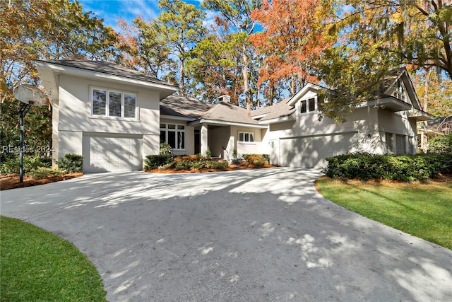 tri-level home with a garage