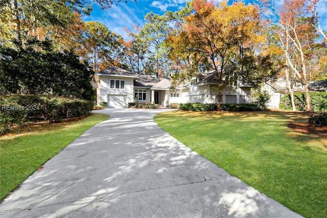 view of front of house with a front yard