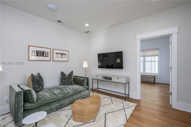 living room featuring hardwood / wood-style floors