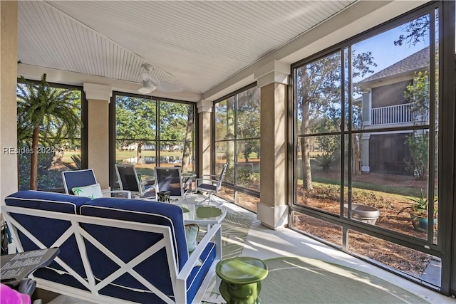 view of sunroom