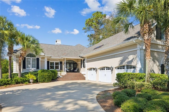 ranch-style house featuring a garage