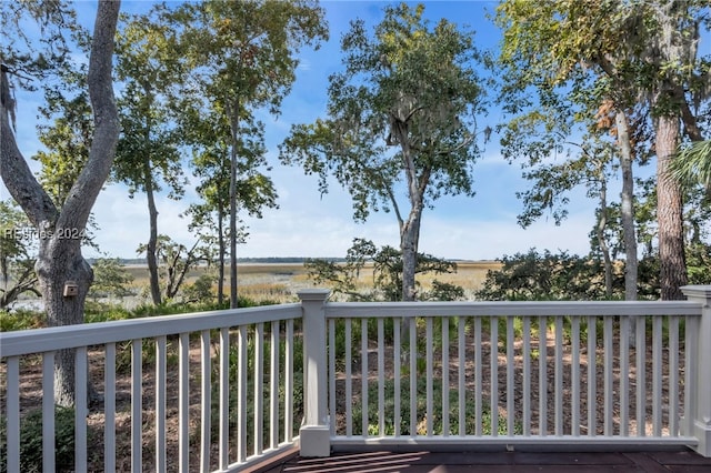 wooden balcony featuring a wooden deck