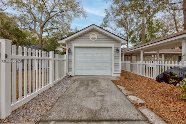 view of garage