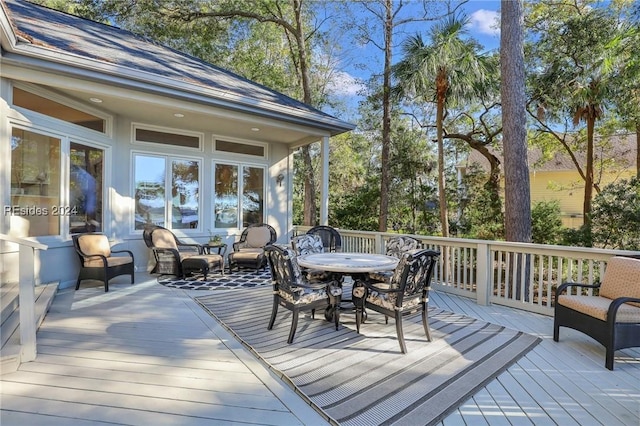 deck with outdoor lounge area