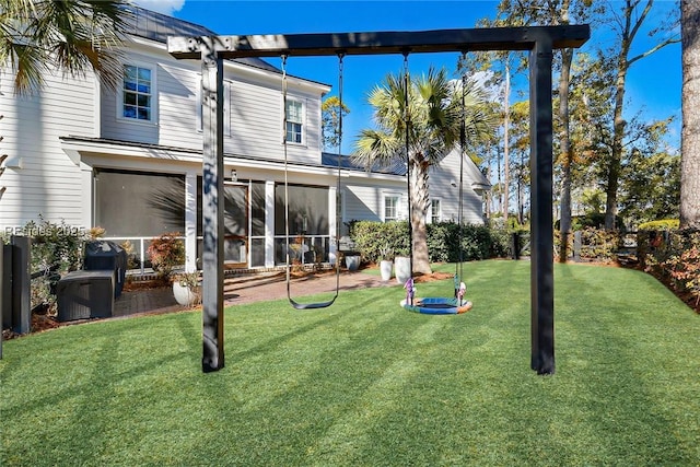 exterior space with a sunroom