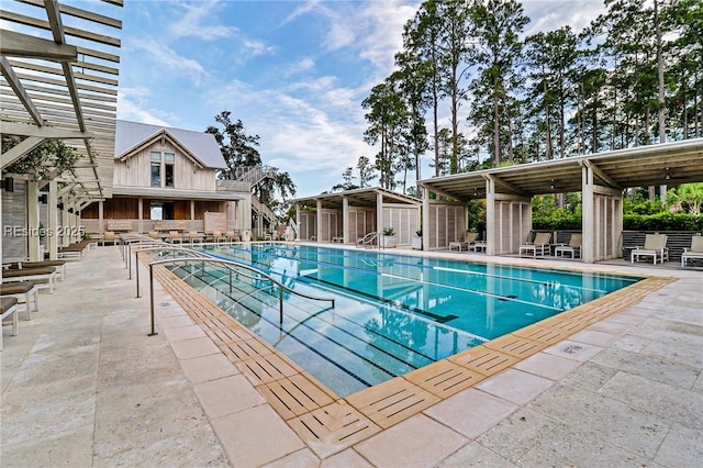 view of pool featuring a patio area