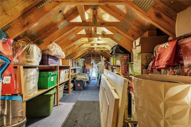 view of unfinished attic