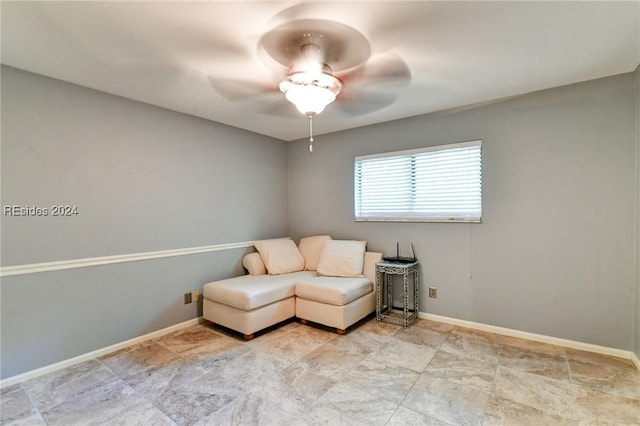 unfurnished room featuring ceiling fan