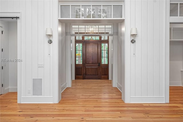 entrance foyer featuring light hardwood / wood-style floors