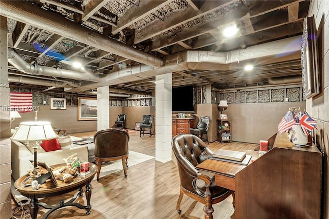 interior space featuring wood-type flooring