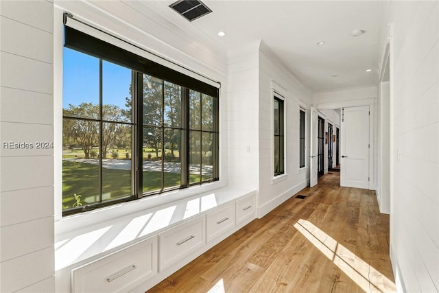 hallway featuring light hardwood / wood-style floors