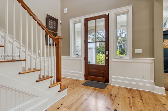 entryway featuring light hardwood / wood-style floors