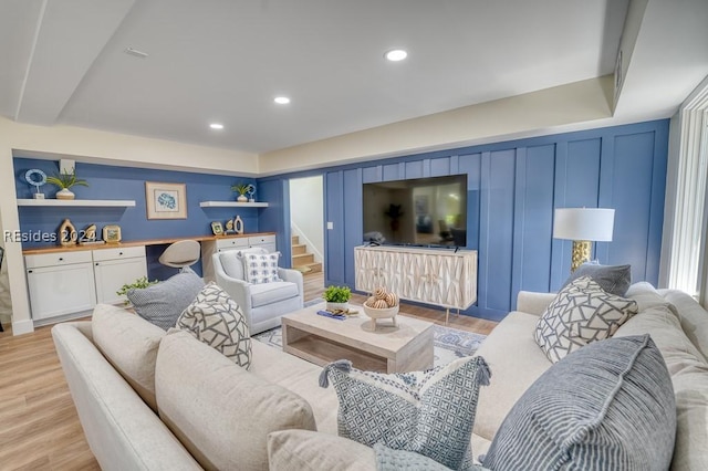 living room featuring light hardwood / wood-style floors