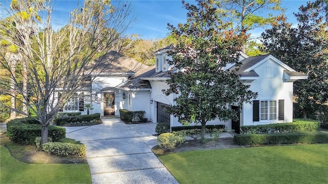 view of front of home with a front yard