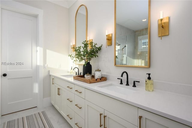 bathroom featuring tile patterned floors and vanity