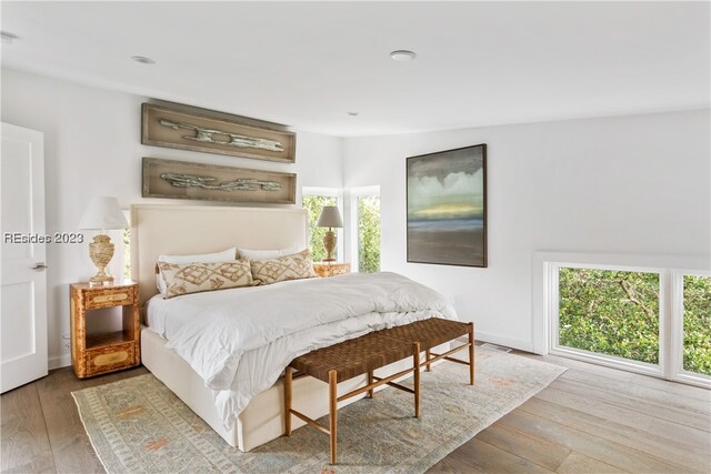 bedroom featuring wood-type flooring