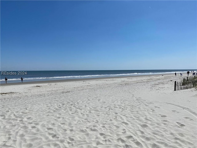 property view of water with a beach view