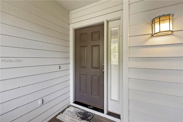 view of doorway to property